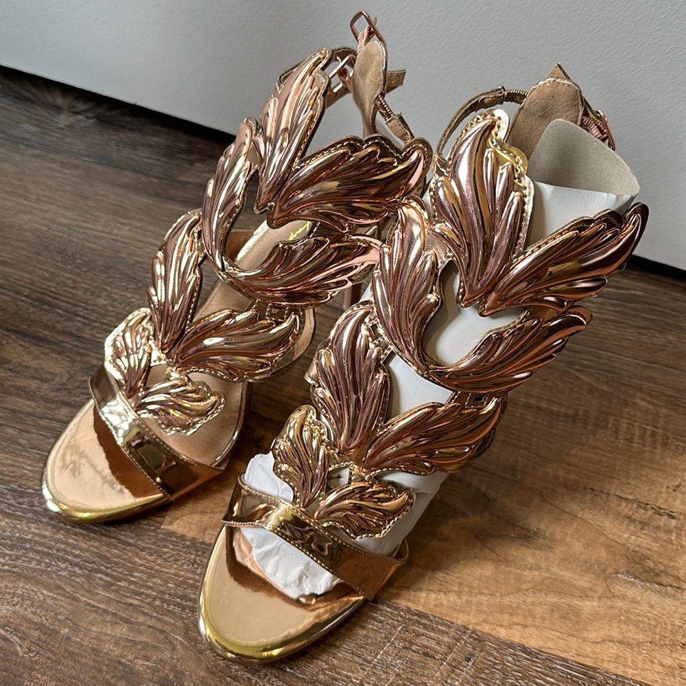 Brand new, gold heels. Size 11